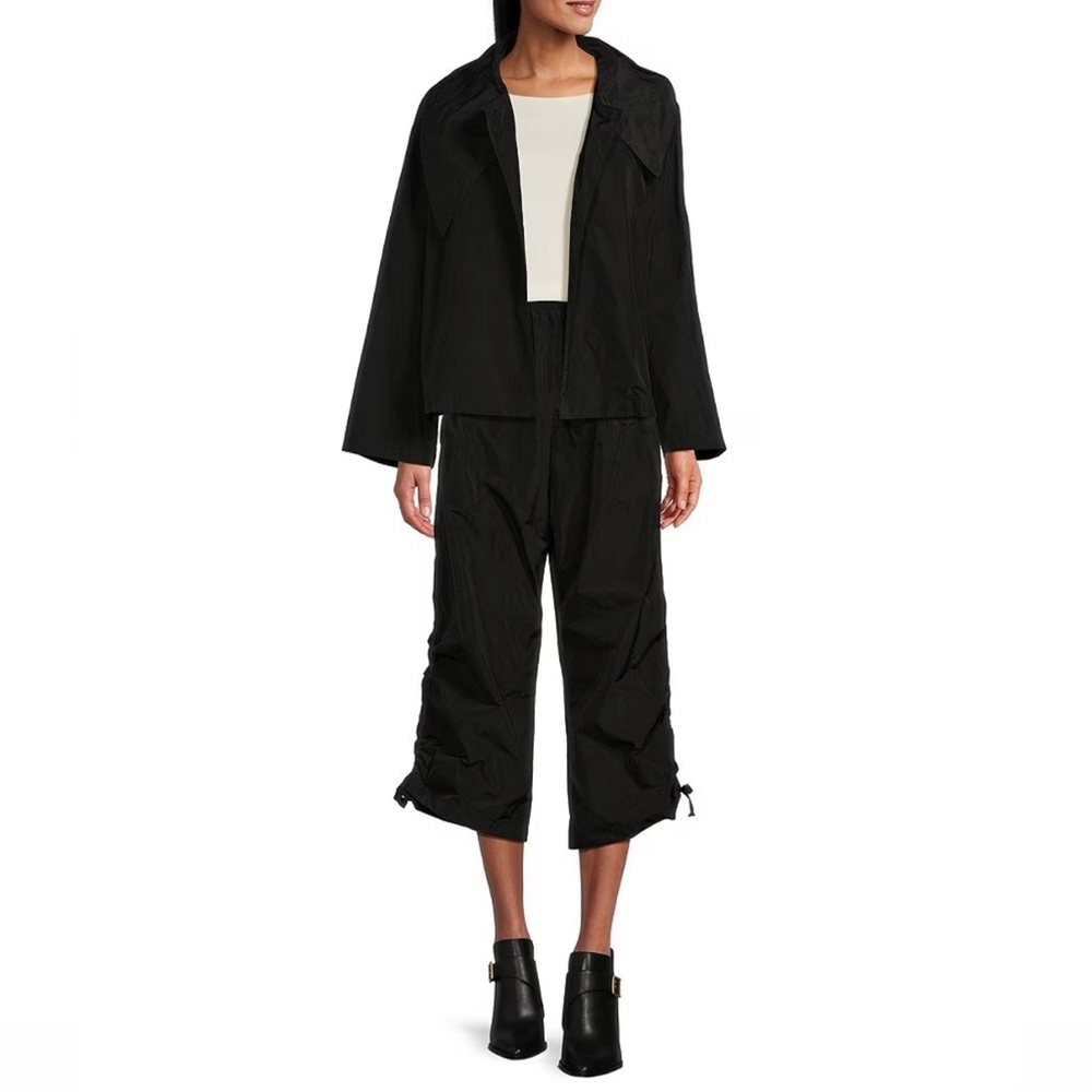 bryn Walker Black Cropped Drawstring Pants